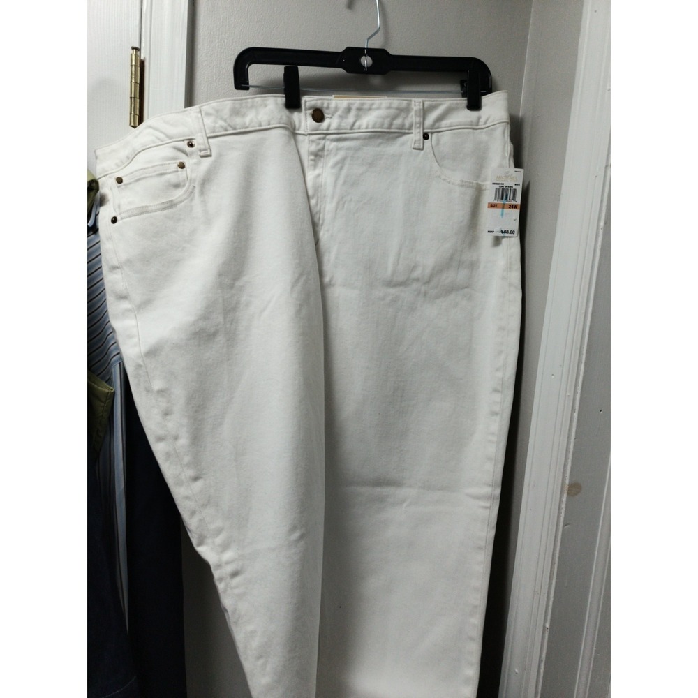 Michael Michael Kors Selma Skinny Jeans 24W Plus Size White Core of Kors NEW